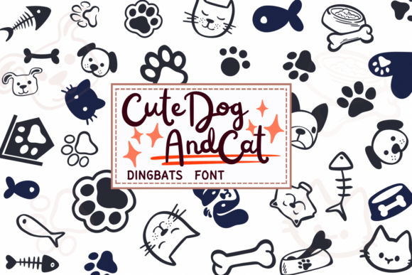 Bring Joy to Your Designs with the Cute Dog and Cat Font