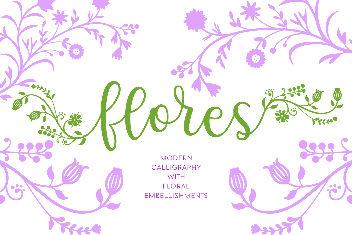 Flores: A Calligraphy Font with Built-In Floral Swashes