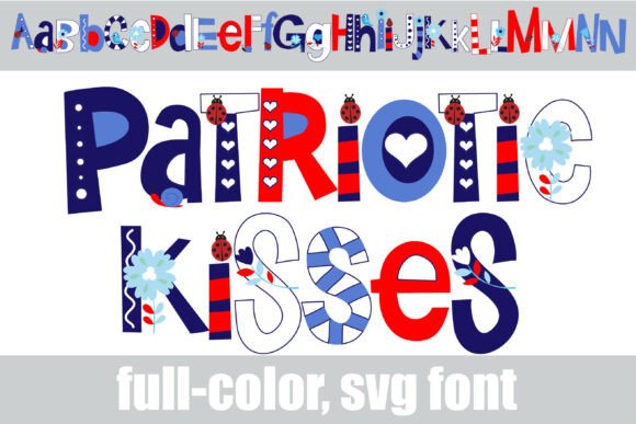 Patriotic Kisses: A Whimsical Font with Festive Flair