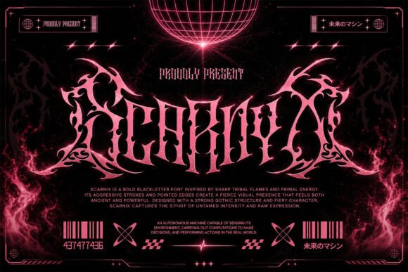 Scarnix: Forging a Visual Identity with Aggressive Blackletter Font
