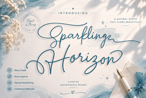 Sparkling Horizon: A Script Font with Golden Hour Soul