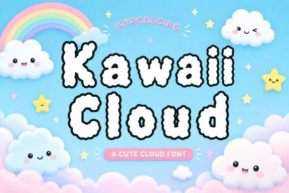 The Whimsical World of Kawaii Cloud Font