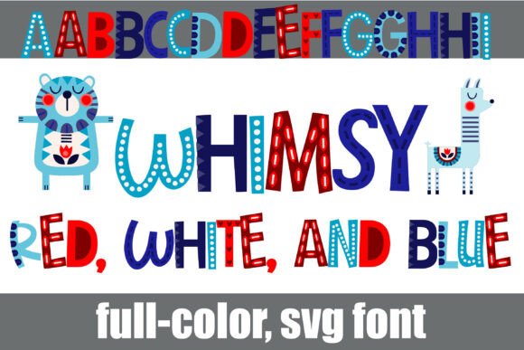 Whimsy Red, White, and Blue: Folk Art Font for Charming Designs